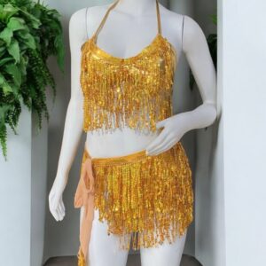 Saia de Paetê Amarelo