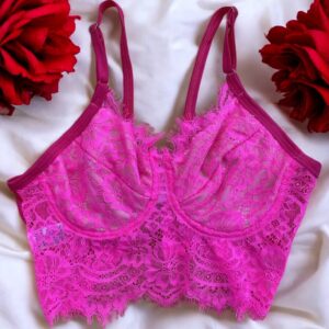 Cropped Renda Rosa