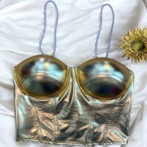 Cropped Corselet Dourado
