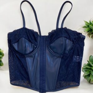 Cropped Corselet Renda Preto